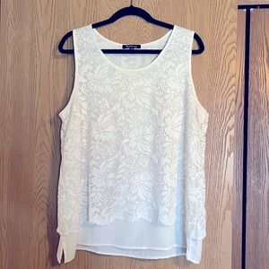 Gorgeous white, lace overlay top